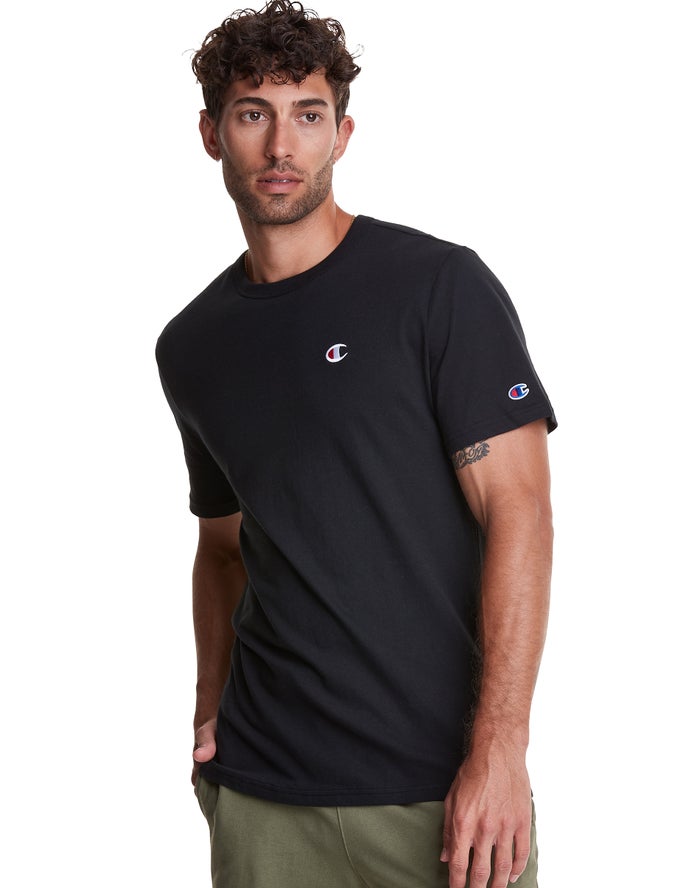 Camiseta Champion Hombre - Lightweight Jersey C Logo ( Negras ) 1965827-NH